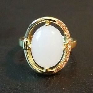 925 Sterling Silver French Romantic Crystal Ring